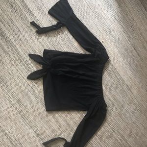 Black, off shoulder tie blouse Sz.Small